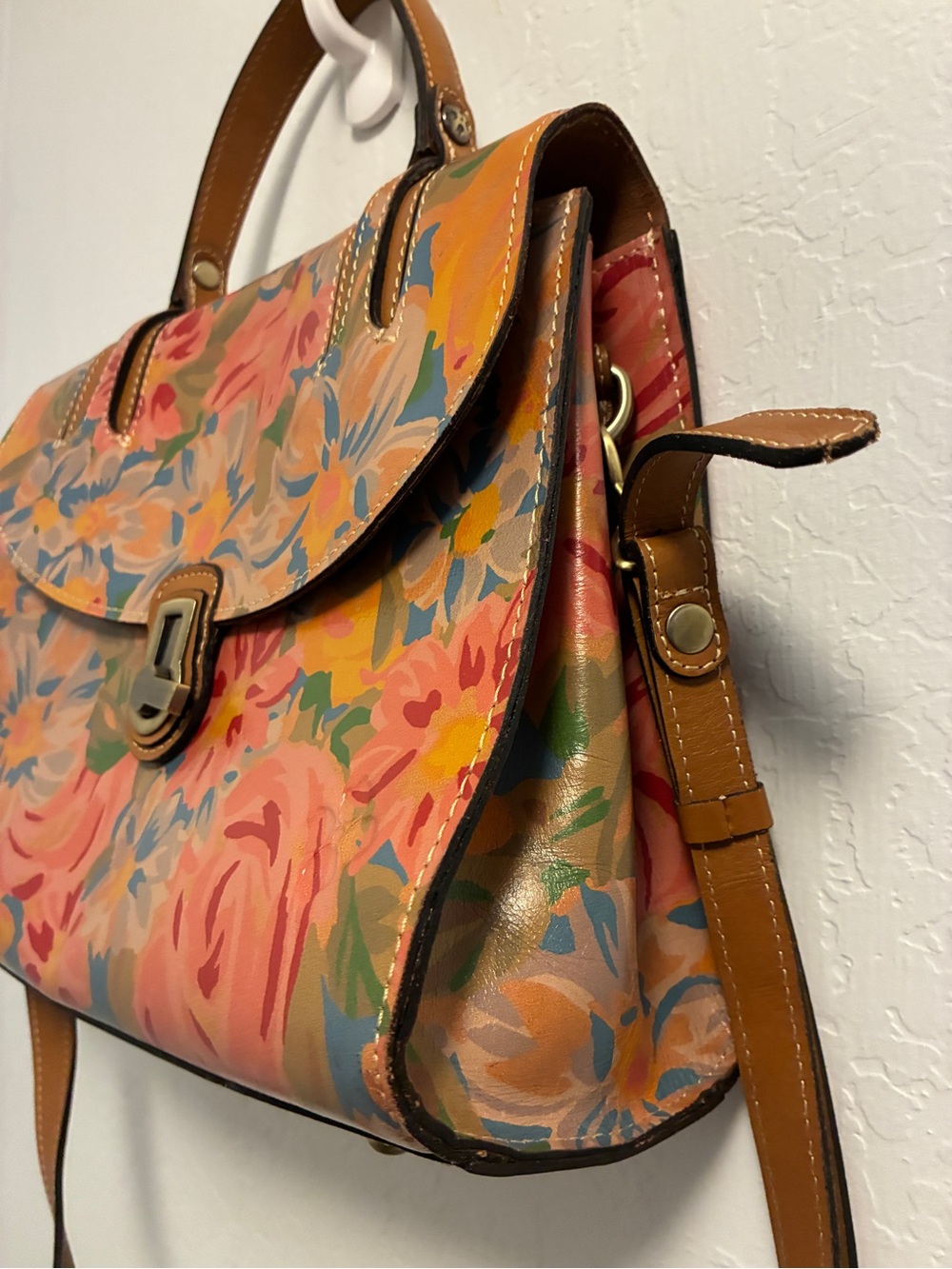 Patricia Nash Citrus Rose stintino Leather Top Handle Bag - Picture 3 of 11